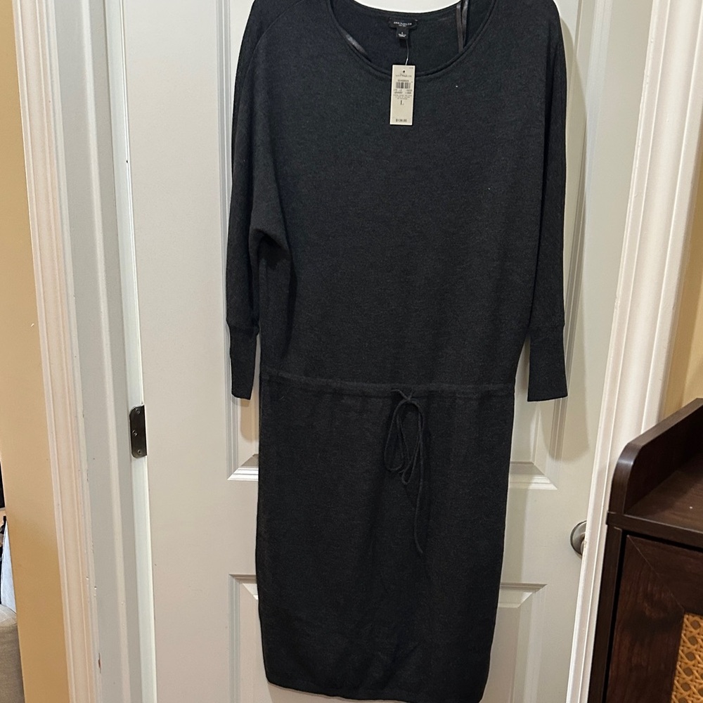 Comfortable Charcoal Gray Sweater Dress